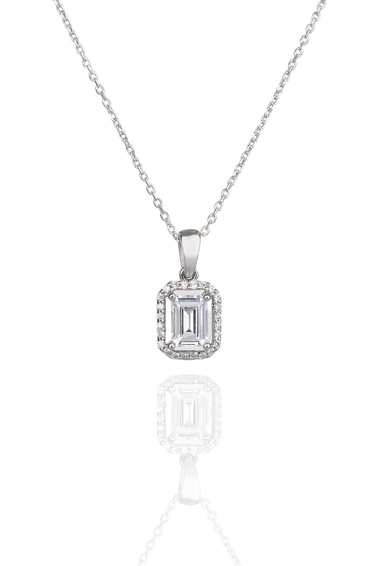 ENCİLİ SİLVER 925 Ayar Gümüş Swarovski Model Gümüş Kolye