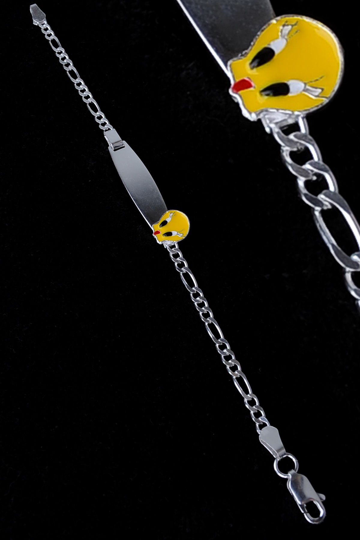ENCİLİ SİLVER Tweety Model 925 Ayar Gümüş Çocuk Künyesi