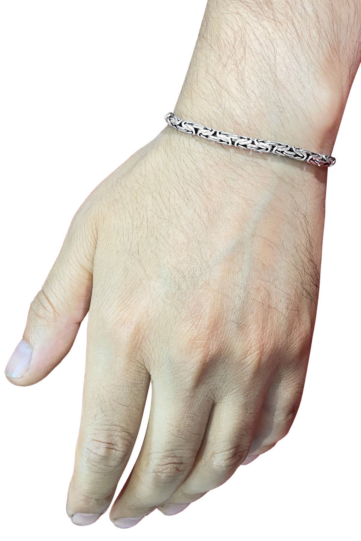 ENCİLİ SİLVER Encili Silver 925 Ayar Gümüş Kral Zinciri Oval Bileklik