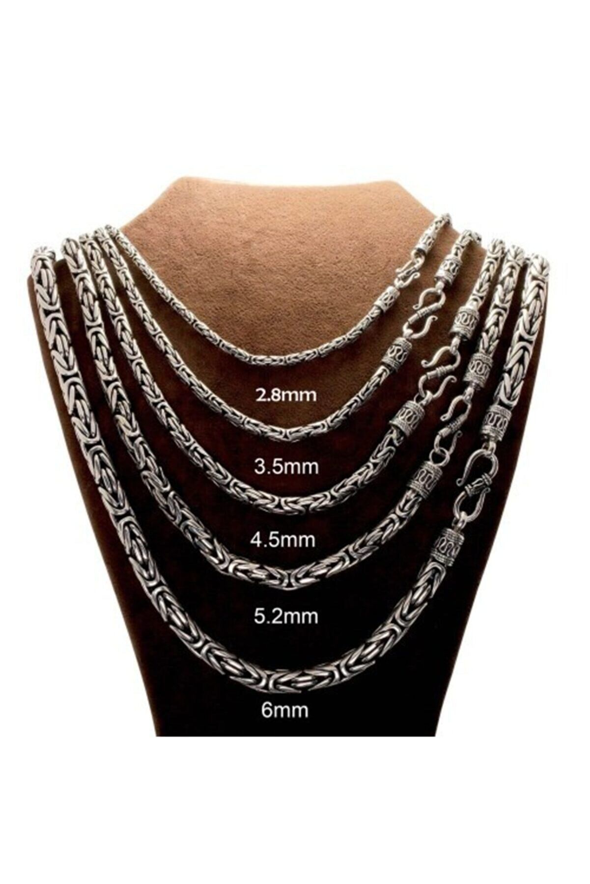 ENCİLİ SİLVER Encili Silver 925 Ayar Gümüş 60 Cm Kancalı Model Erkek Kral Zincir Kolye