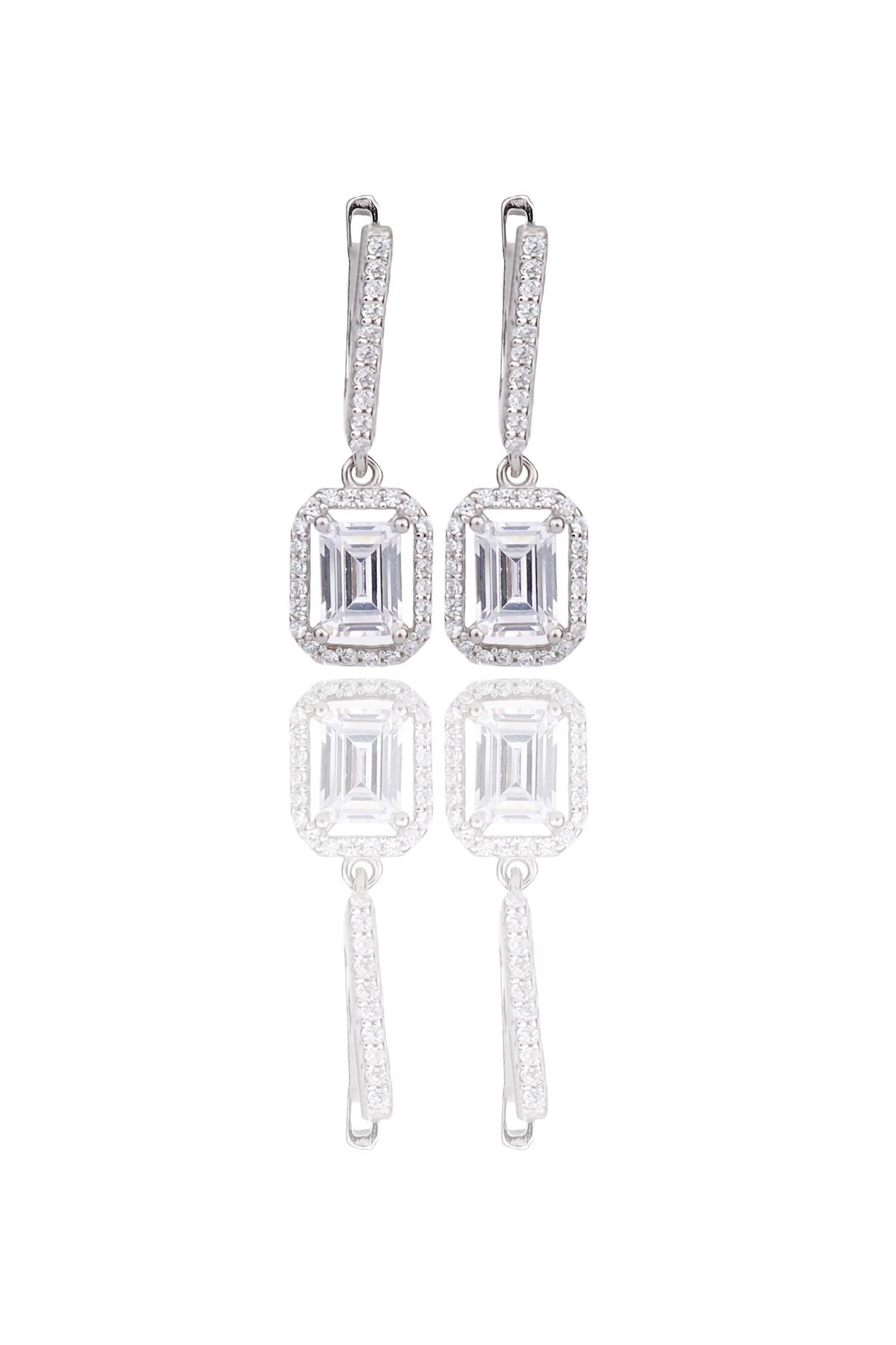 ENCİLİ SİLVER 925 Ayar Gümüş Swarovski Model Gümüş Küpe