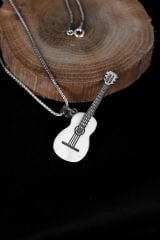 ENCİLİ SİLVER 925 Ayar Gümüş Gitar Model Kolye