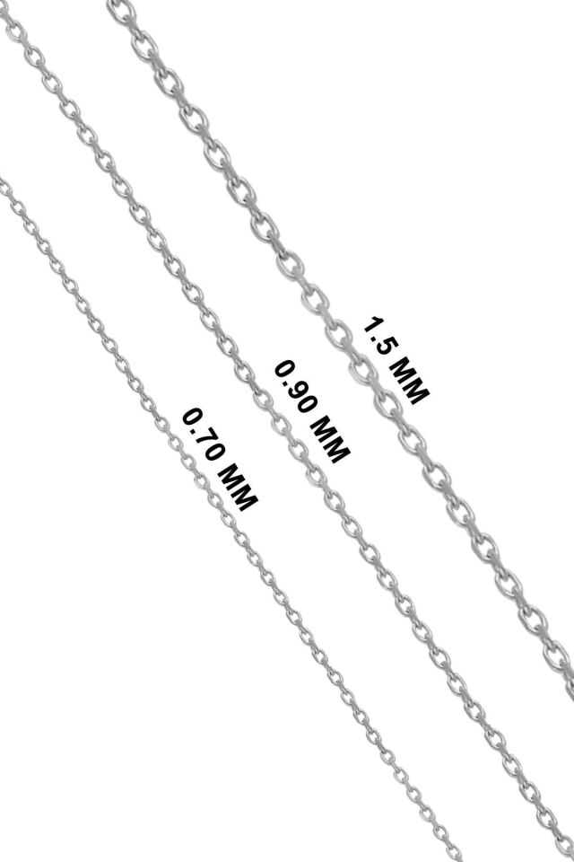 Kadın Gümüş Forse Zincir 925 Ayar Gümüş Hayalet Kolye Özel 1.1mm Mücevher gümüş - 45 cm