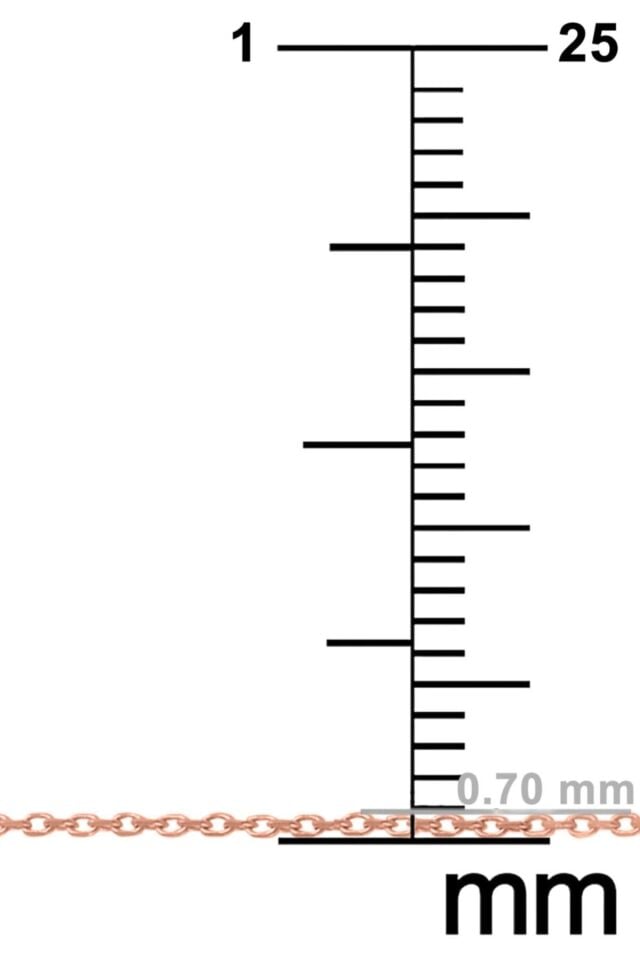 Kadın Gümüş Forse Zincir 925 Ayar Gümüş Hayalet Kolye Özel 1.1mm Mücevher rose - 50 cm