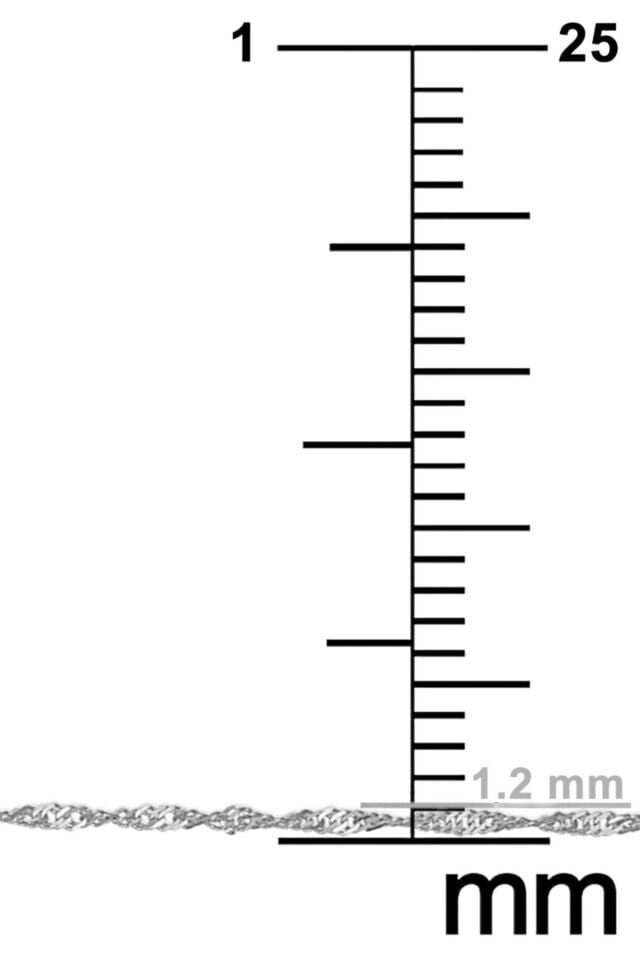 Kadın Gümüş Singapur Burgulu Zincir Burgu Kolye Özel 1.2mm Mücevher gümüş - 50 cm