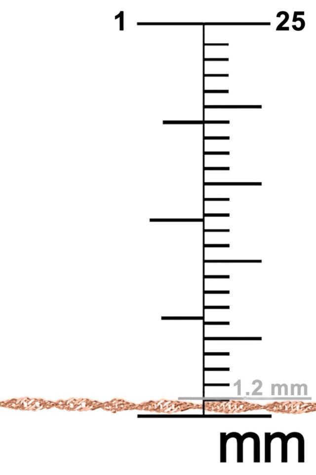 Kadın Gümüş Singapur Burgulu Zincir Burgu Kolye Özel 1.2mm Mücevher rose - 40 cm