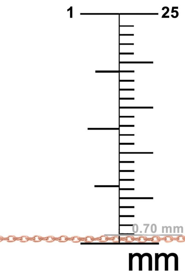 Kadın Gümüş Ince Forse Zincir Gümüş Kolye Özel 0.70mm Mücevher rose - 45 cm