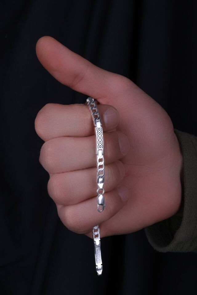 ENCİLİ SİLVER 925 Ayar Gümüş Rolex Zincir Model Erkek Bileklik