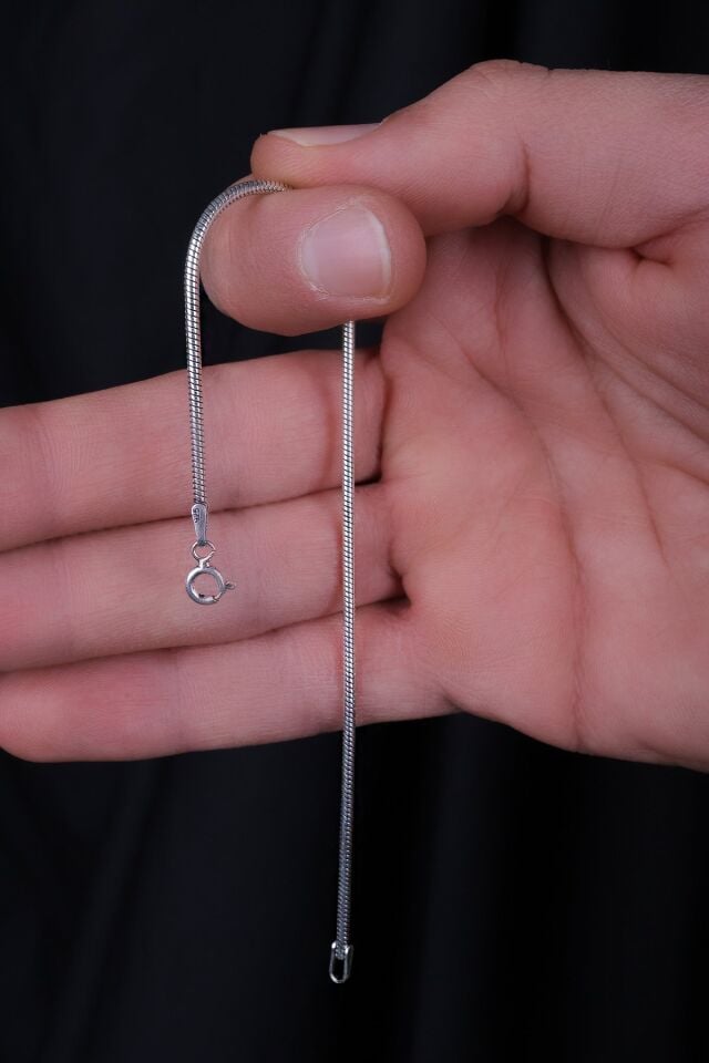 ENCİLİ SİLVER 925 Ayar Gümüş 1,8 Mm Yılan Zincir Model Bileklik
