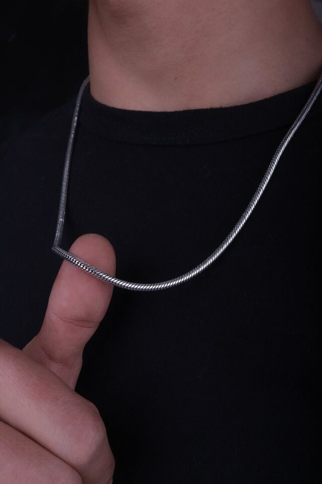 ENCİLİ SİLVER 925 Ayar Gümüş 2,8 Mm Yılan Zincir Kolye