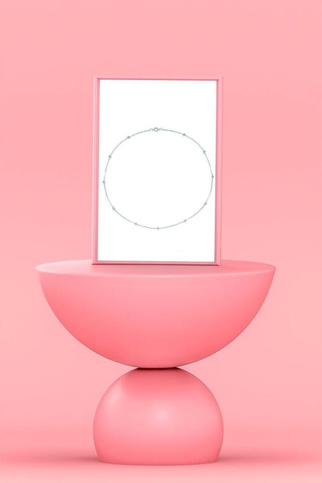 Kadın Gümüş Top Top Zincir Beyaz Altın Kaplama Toplu Kolye Özel 1.2mm Mücevher