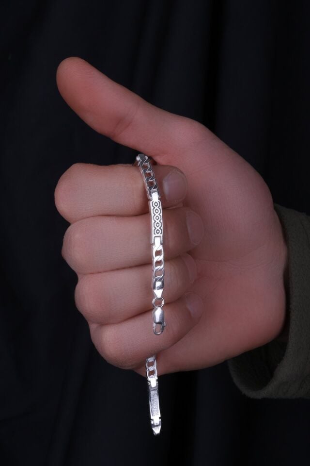 ENCİLİ SİLVER 925 Ayar Gümüş Rolex Zincir Model Erkek Bileklik