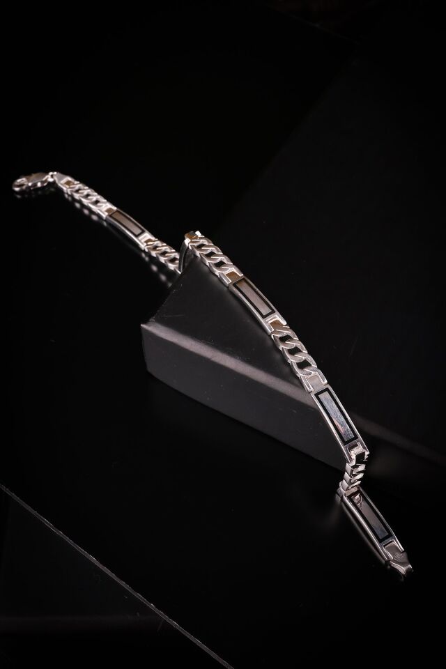 ENCİLİ SİLVER 925 Ayar Gümüş Özel Tasarım Rolex Zincir Model Erkek Bileklik