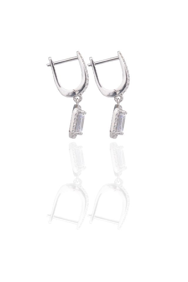 ENCİLİ SİLVER 925 Ayar Gümüş Swarovski Model Gümüş Küpe