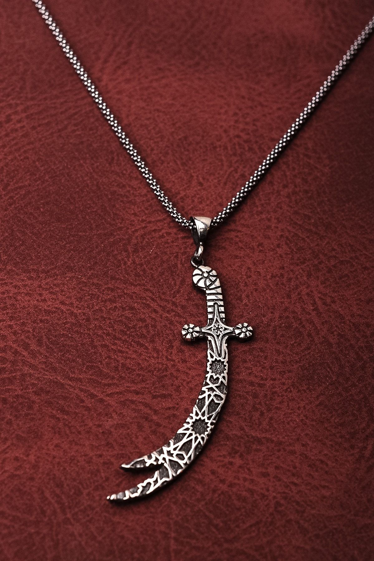 ENCİLİ SİLVER  925 Ayar Gümüş Zülfikar Model Kolye gümüş - 65 cm