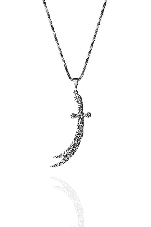 ENCİLİ SİLVER  925 Ayar Gümüş Zülfikar Model Kolye gümüş - 55 cm