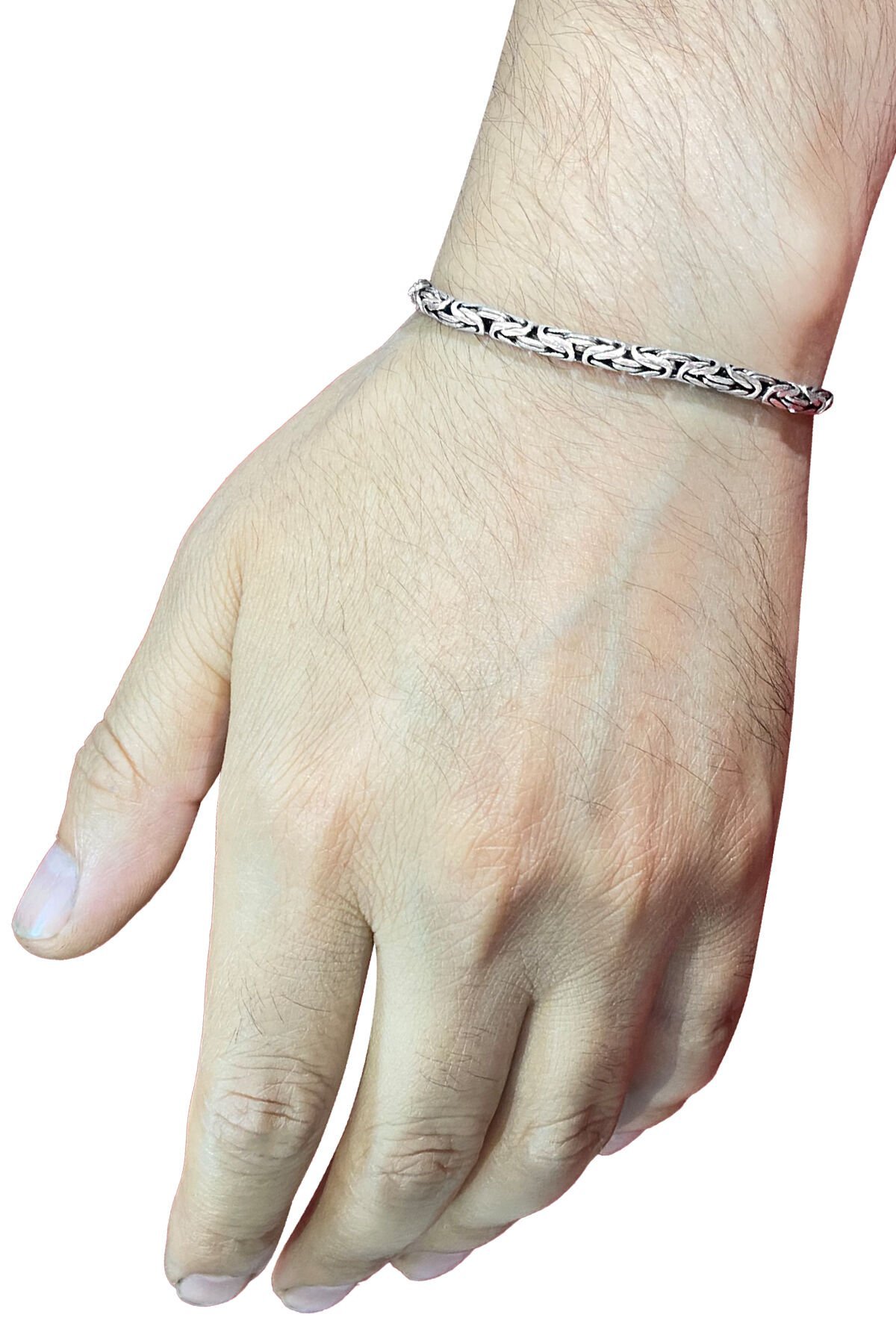 ENCİLİ SİLVER 925 Ayar Gümüş Kral Zinciri Oval Bileklik