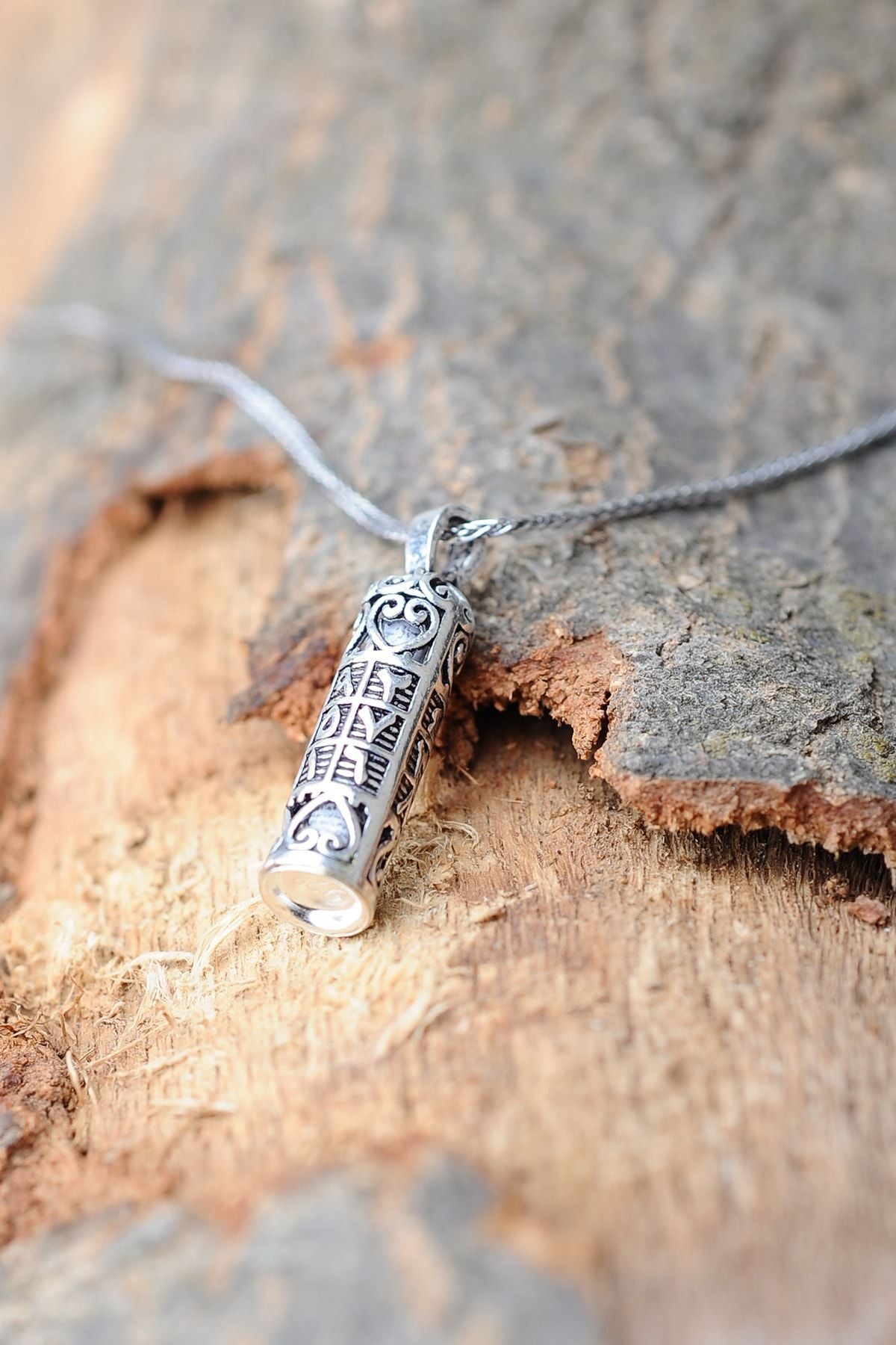 ENCİLİ SİLVER 925 Ayar Gümüş Ebced Hesabı Muska Cevşen Kolye gümüş - 65 cm