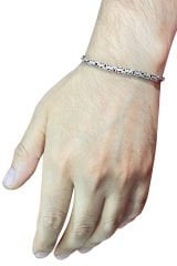 ENCİLİ SİLVER Encili Silver 925 Ayar Gümüş Kral Zinciri Oval Bileklik