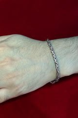 ENCİLİ SİLVER Encili Silver 925 Ayar Gümüş Kral Zinciri Oval Bileklik