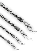 ENCİLİ SİLVER Encili Silver 925 Ayar Gümüş 60 Cm Kancalı Model Erkek Kral Zincir Kolye