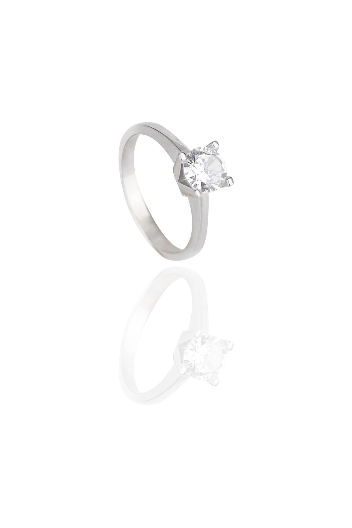 ENCİLİ SİLVER 925 Ayar Gümüş Tek Taş Gümüş Yüzük gümüş - 17