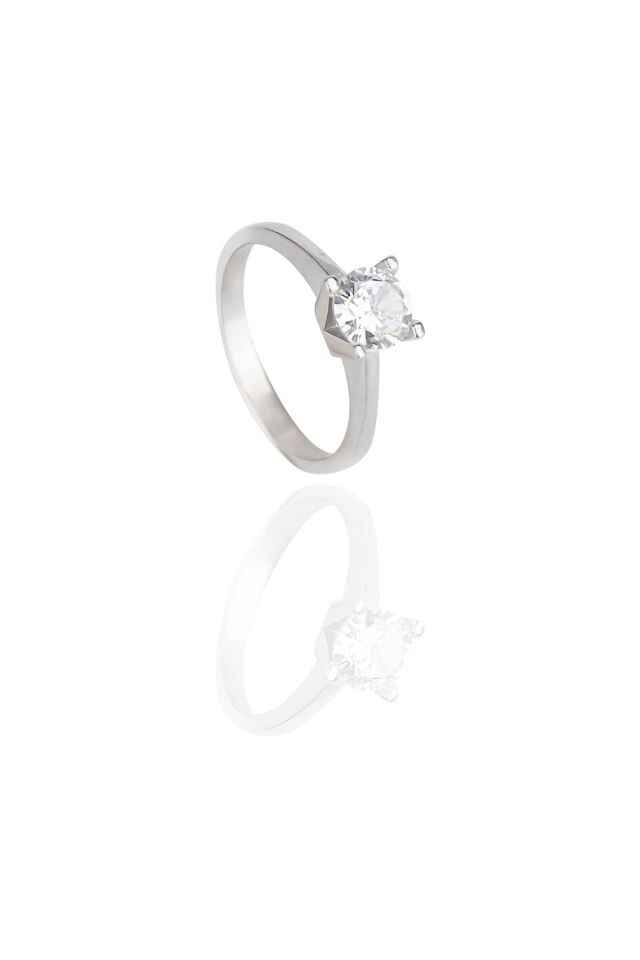 ENCİLİ SİLVER 925 Ayar Gümüş Tek Taş Gümüş Yüzük gümüş - 17