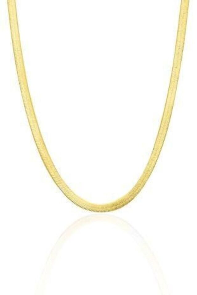 ENCİLİ SİLVER 925 Ayar Gümüş İtalyan Ezme Model Zincir GOLD - 45 cm