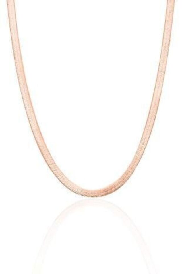 ENCİLİ SİLVER 925 Ayar Gümüş İtalyan Ezme Model Zincir rose - 40 cm