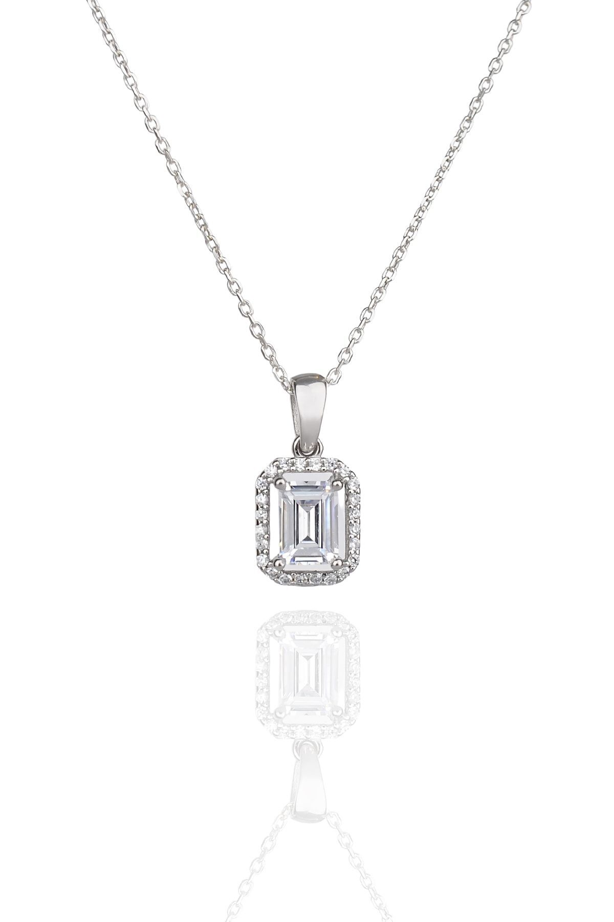 ENCİLİ SİLVER 925 Ayar Gümüş Swarovski Model Gümüş Kolye