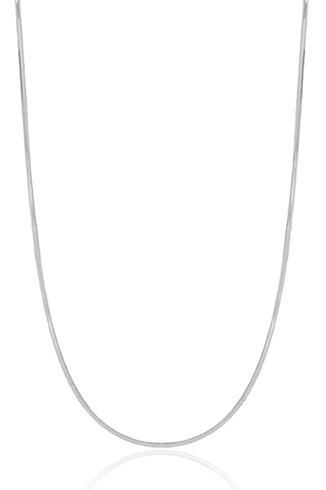 ENCİLİ SİLVER 925 Ayar Gümüş İtalyan Yılan Zincir Kolye 1mm gümüş - 50 cm