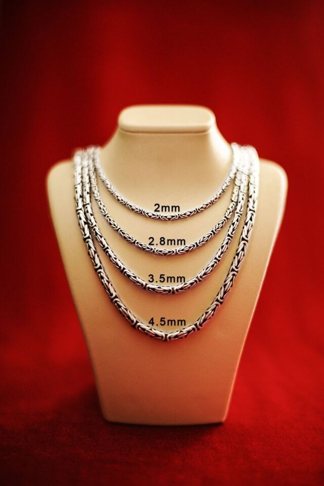 ENCİLİ SİLVER 925 Ayar Gümüş  65 cm Kral Zincir Yuvarlak Model Kolye gümüş - 2,8 mm