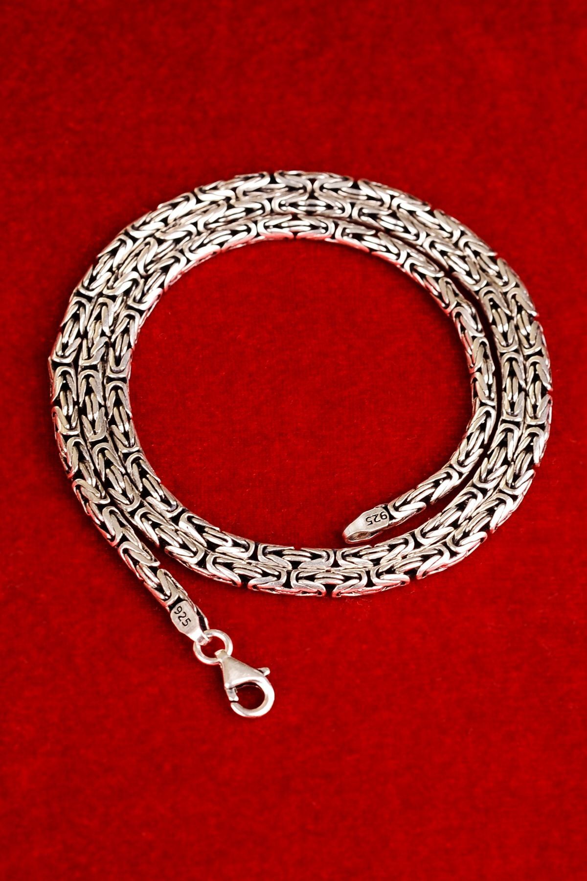 ENCİLİ SİLVER 925 Ayar Gümüş Kral Zincir Yuvarlak Kral Model Kolye 2.8 mm