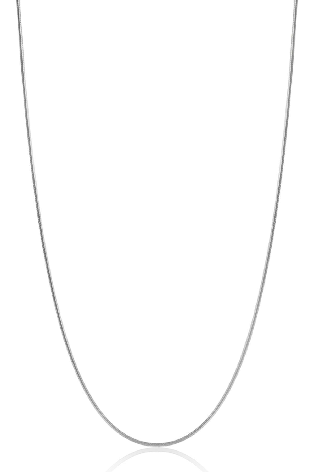 ENCİLİ SİLVER 925 Ayar Gümüş İtalyan Ezme Kadın Zincir 1 mm Gümüş Renk 50 cm