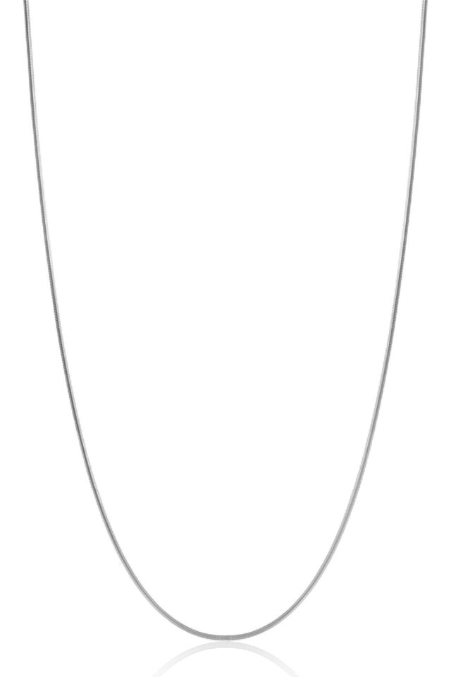 ENCİLİ SİLVER 925 Ayar Gümüş İtalyan Ezme Kadın Zincir 1 mm Gümüş Renk 50 cm