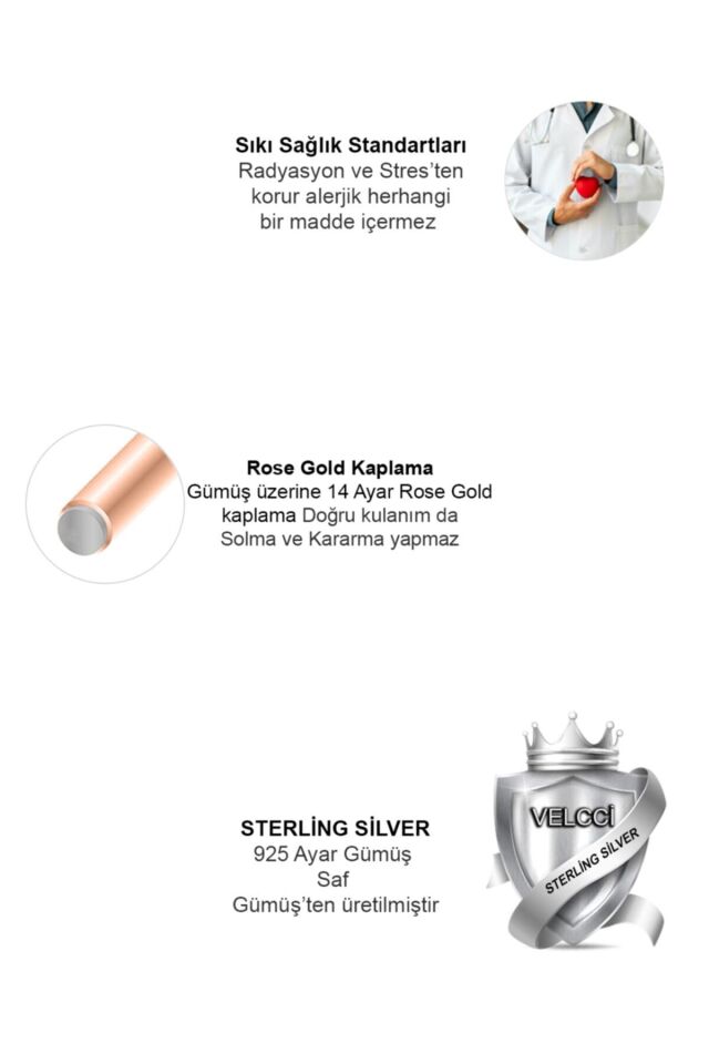 Kadın Gümüş Çift Halka Model 925 Ayar Özel Tasarımlı 1 mm Sterling Silver Küpe rose - 10 MM